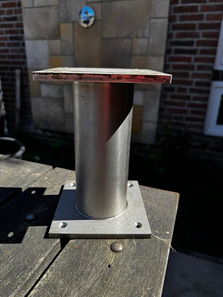 RVS Paalhouders / Paalvoeten - Set van 4, Ophalen, Gebruikt, Overige metalen