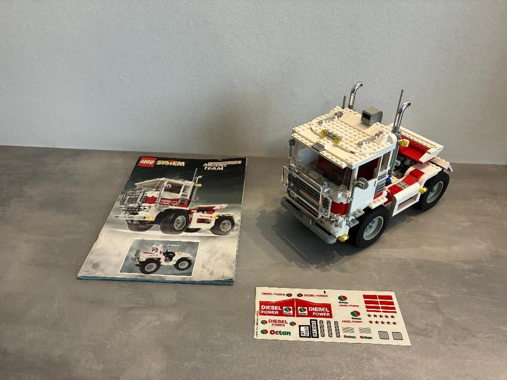 Lego 5563 Model Team Racing Truck + Stickervel (Zeldzaam!), Gebruikt, Overige thema's, Lego, Compleet