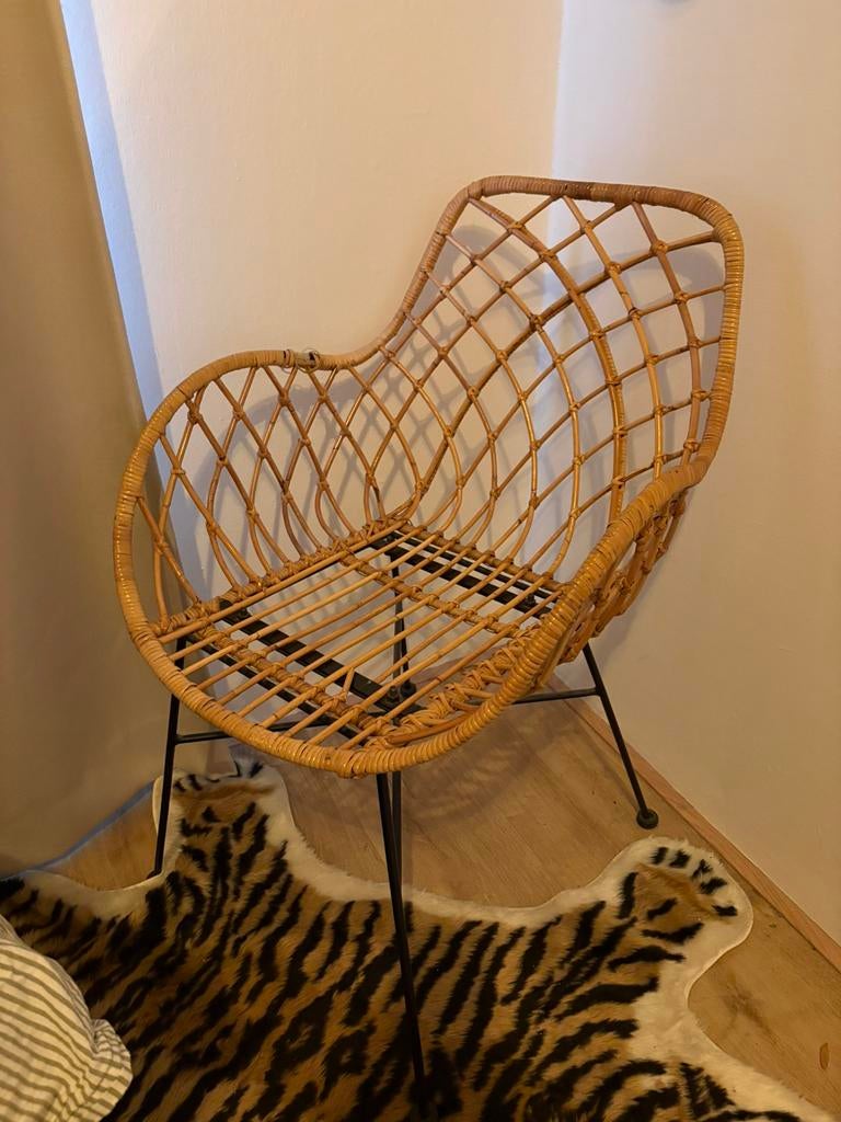 Rotan stoel, Ophalen, Zo goed als nieuw, Bruin, Eén