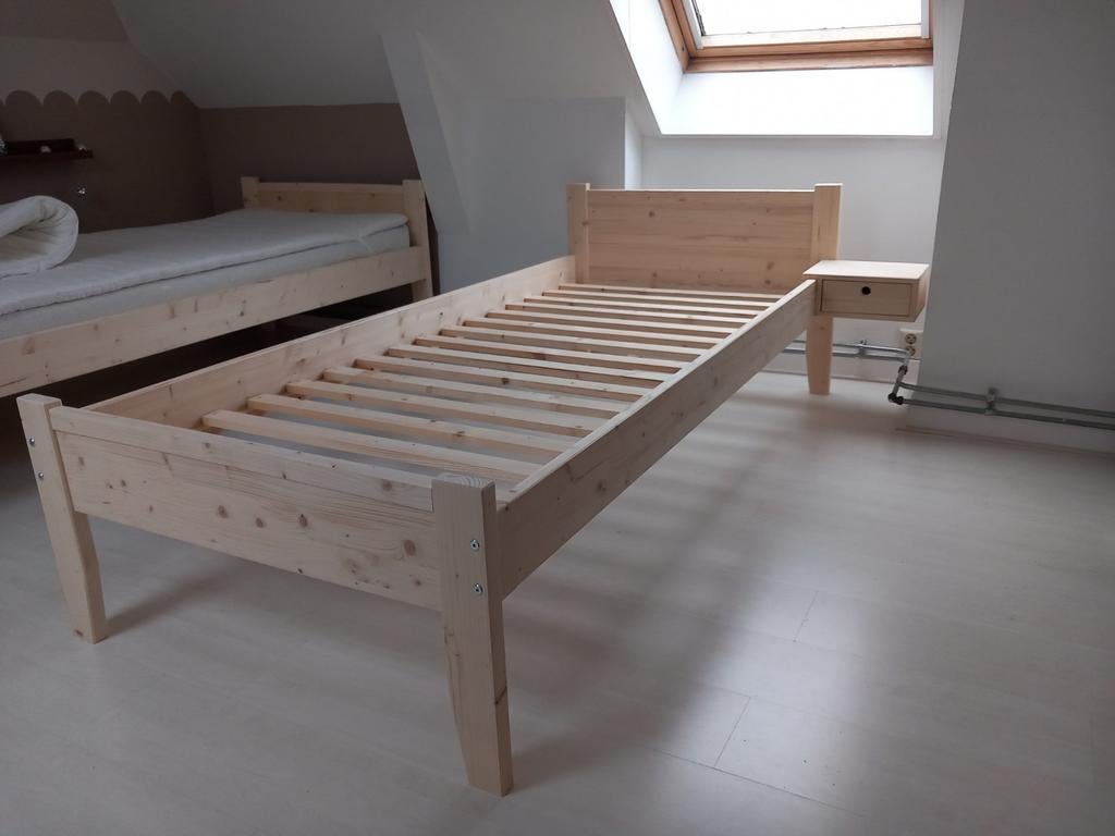 Bed Tom 90x200-210-220, Ophalen, 90 cm, Eenpersoons, Nieuw