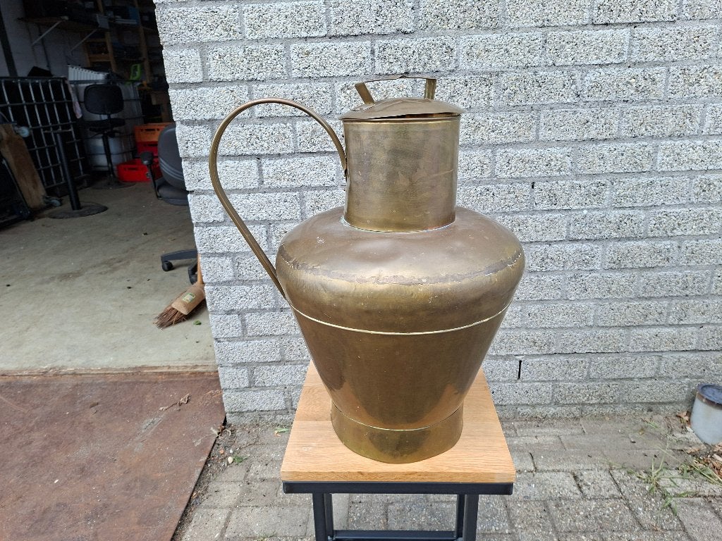 antiek grote messing geel koper  melkkan  waterkan, Ophalen of Verzenden, Koper