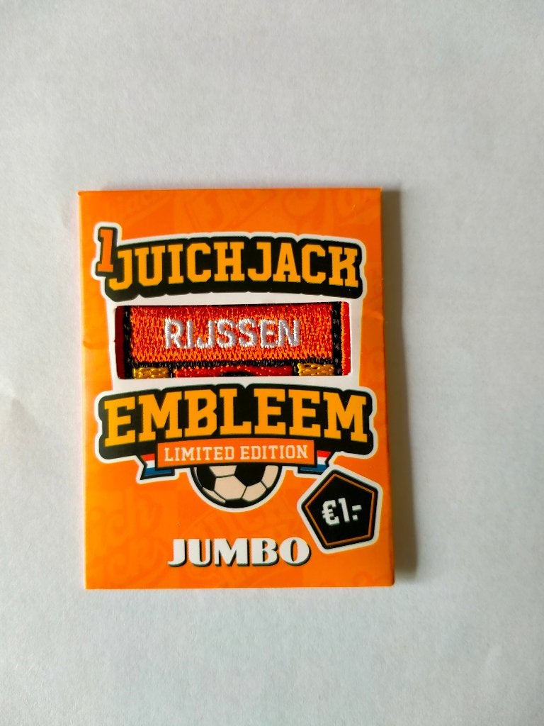 Jumbo juichjack embleem RIJSSEN limited Edition juich jack, Ophalen of Verzenden, Nieuw, Overige binnenlandse clubs, Poster, Plaatje of Sticker