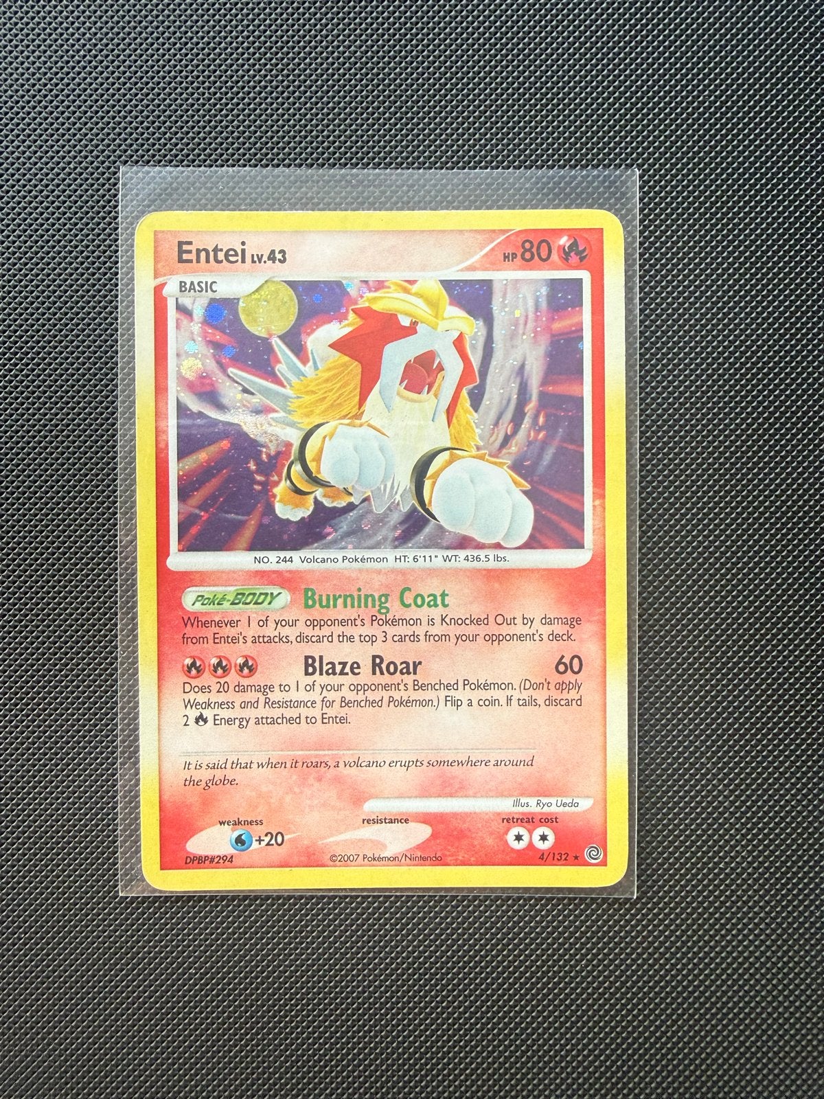 Pokémon Kaart Entei LV.43 4/132, Ophalen of Verzenden, Gebruikt, Losse kaart