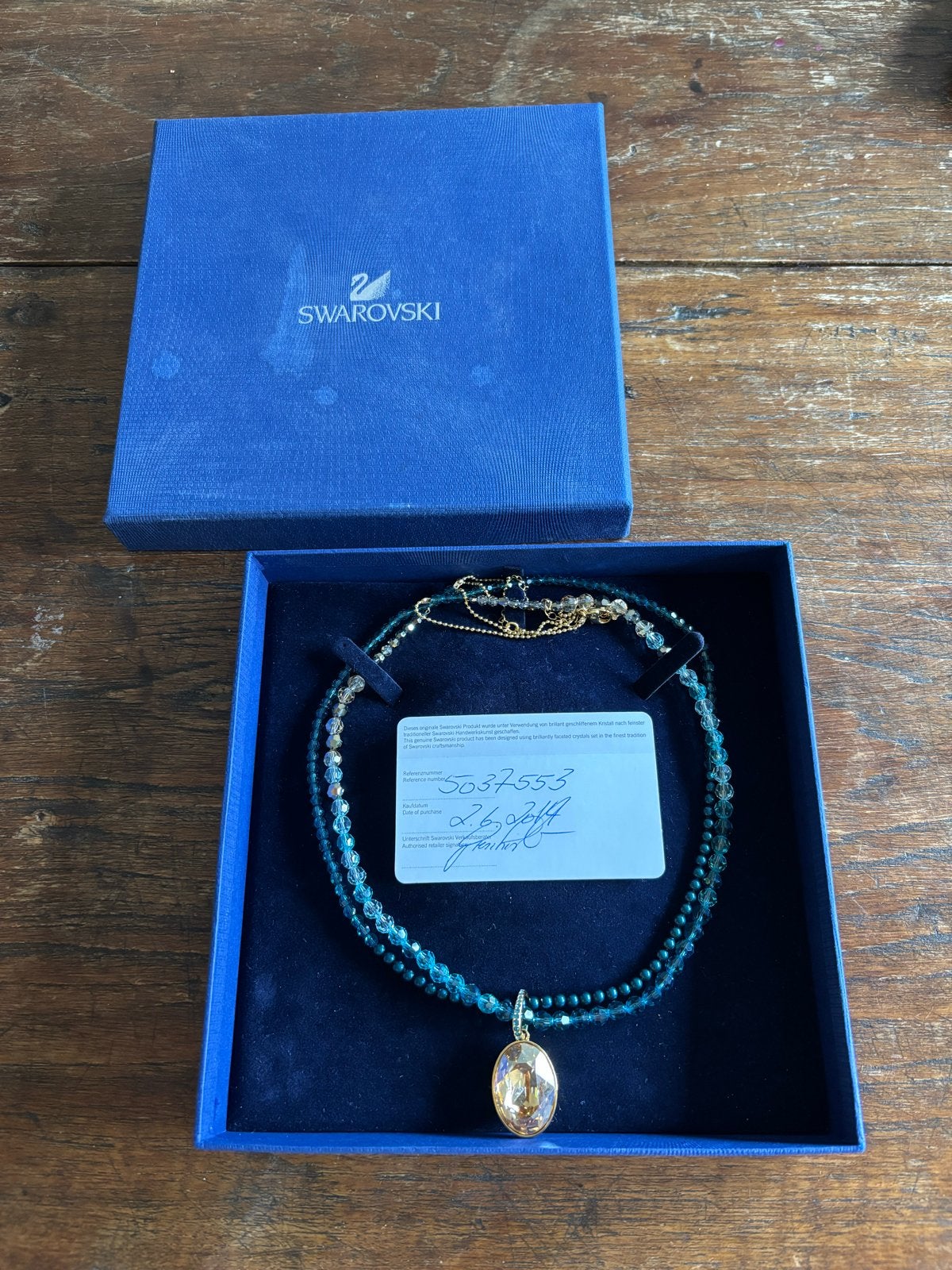 Originele Sarovski Azore Strandage ketting 5037553, Sieraden, Tassen en Uiterlijk, Blauw, Ophalen of Verzenden, Zo goed als nieuw