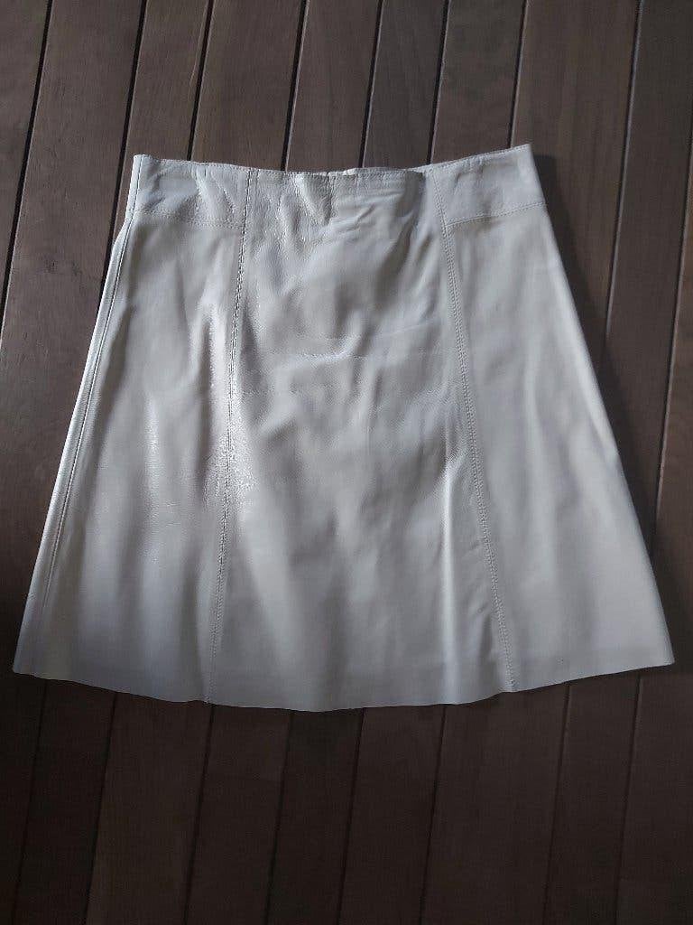 PRACHTIGE LAMSLEREN ROK CREME MT 38/40 ABSOLUTE NIEUWSTAAT, Kleding | Dames, Rokken, Maat 38/40 (M), Overige kleuren, Ophalen of Verzenden