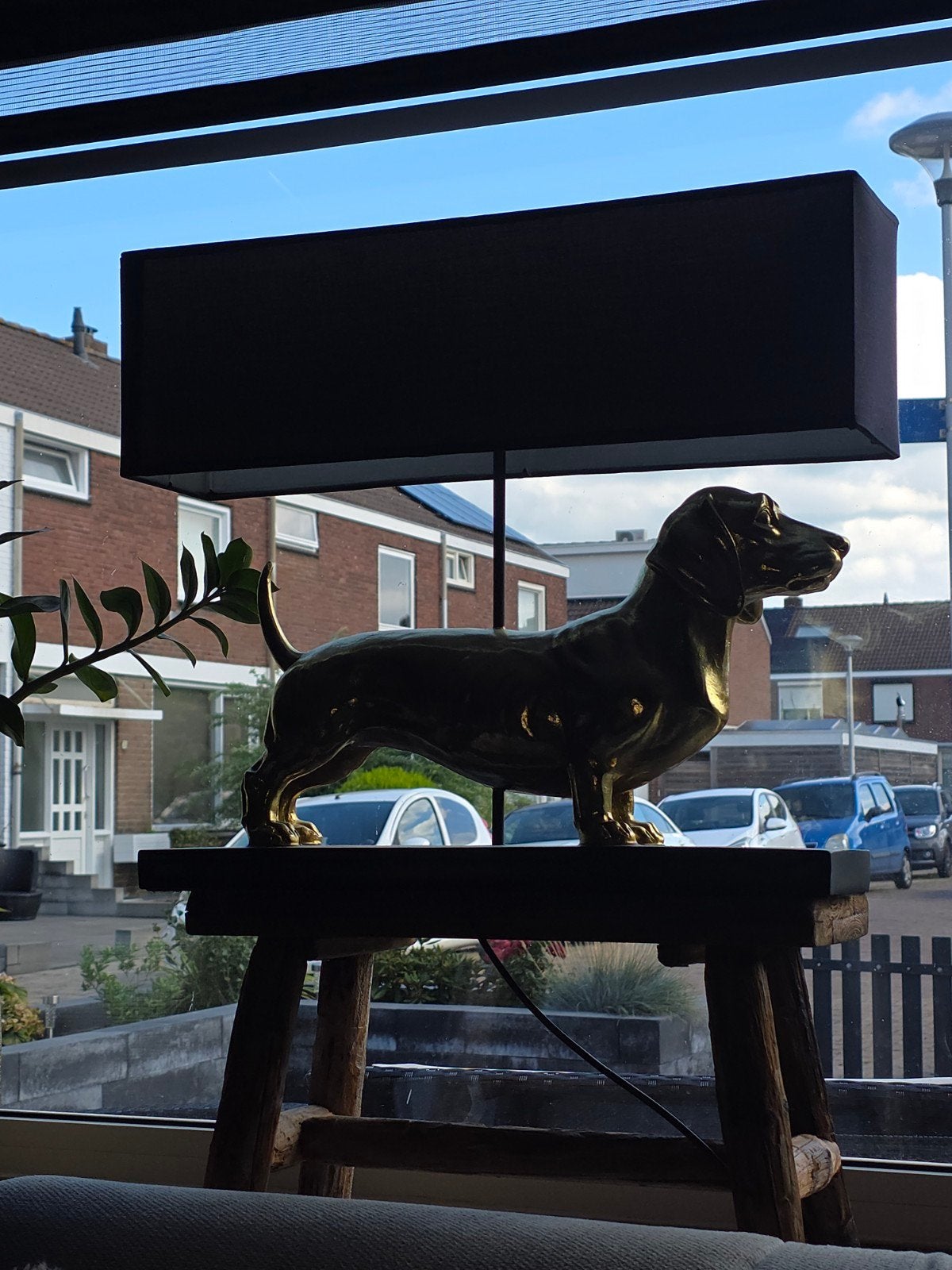 Gouden Teckel Beeld - Decoratief Hondje, Ophalen