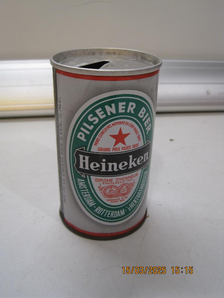 oud heineken blikje (334), Ophalen of Verzenden, Gebruikt, Overige typen, Heineken