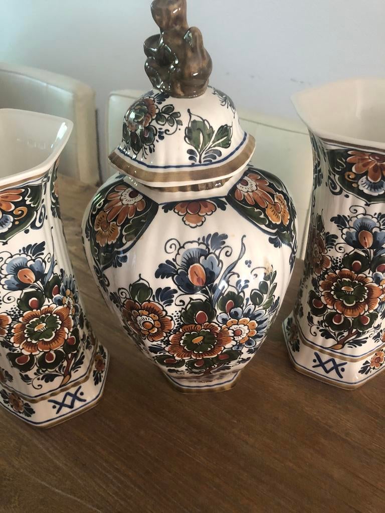 3-delig kaststel Delfts Flora Keram. handwerk  (Drenthe), Antiek en Kunst, Ophalen of Verzenden