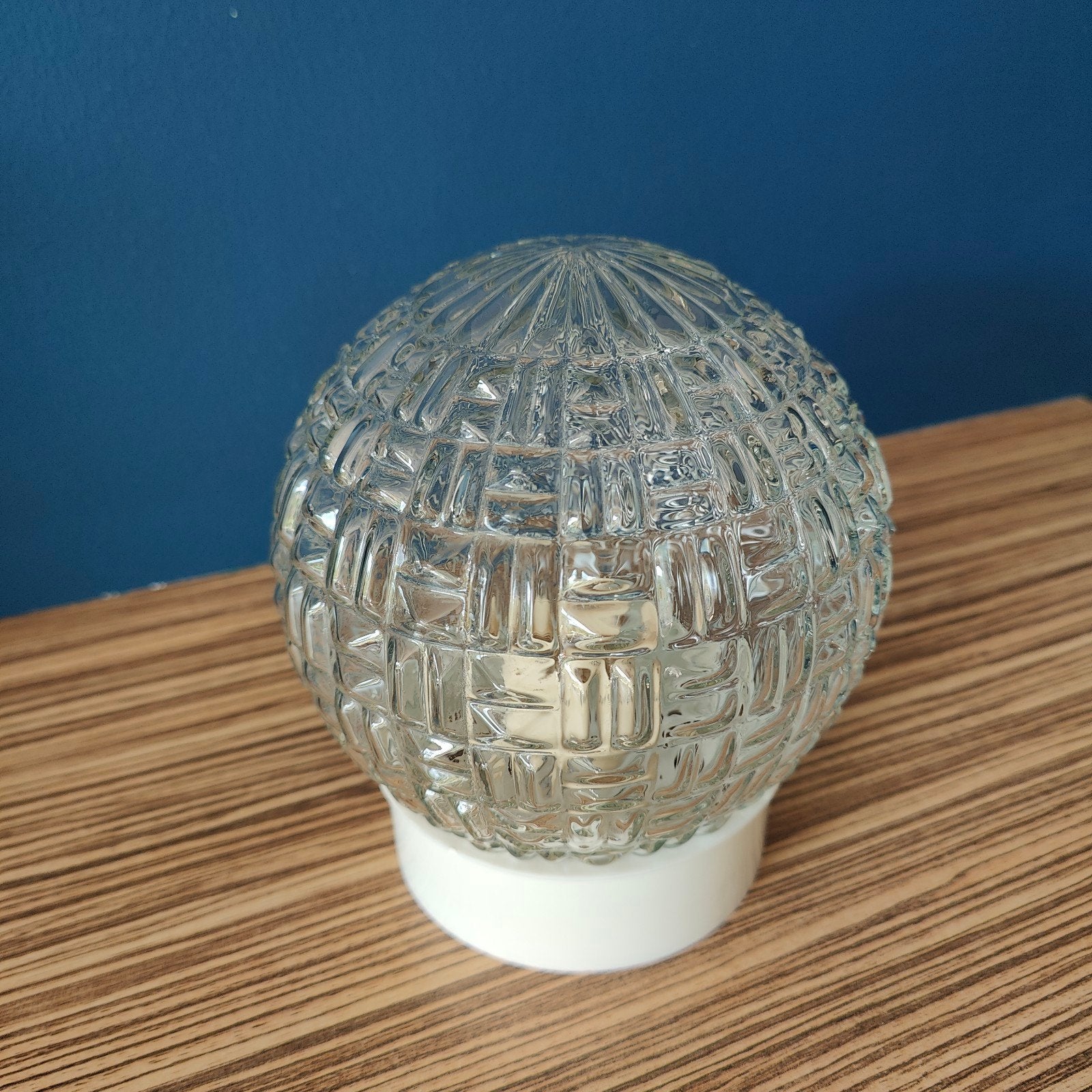 Vintage glazen bol plafondlamp jaren 50-60, Ophalen of Verzenden, Gebruikt