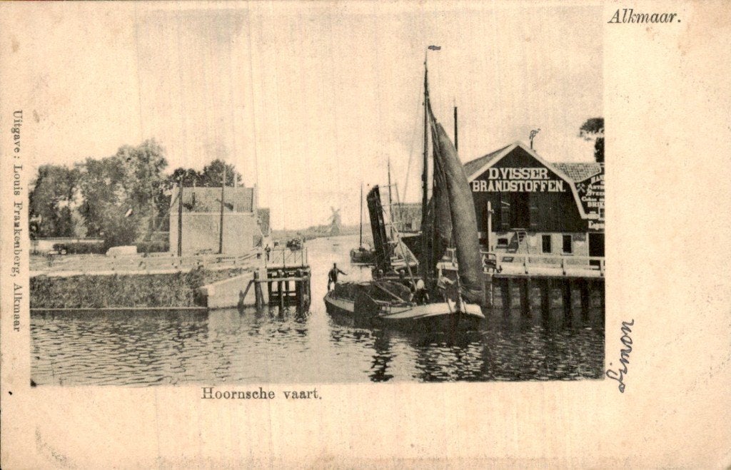 Alkmaar - Hoornsche vaart - D. Visser Brandstoffen, Ophalen of Verzenden, Voor 1920, Gelopen, Noord-Holland