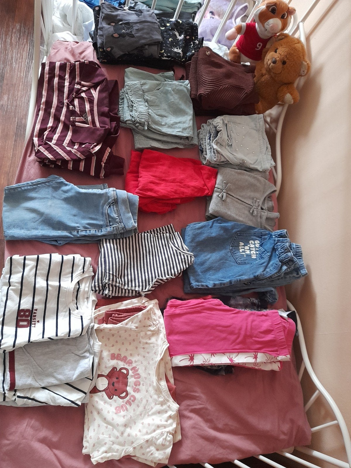 Grote kledingbundel voor tweeling meisjes, maat 122/128, Gebruikt, Meisje, Diverse (o.a. H&M), Ophalen of Verzenden