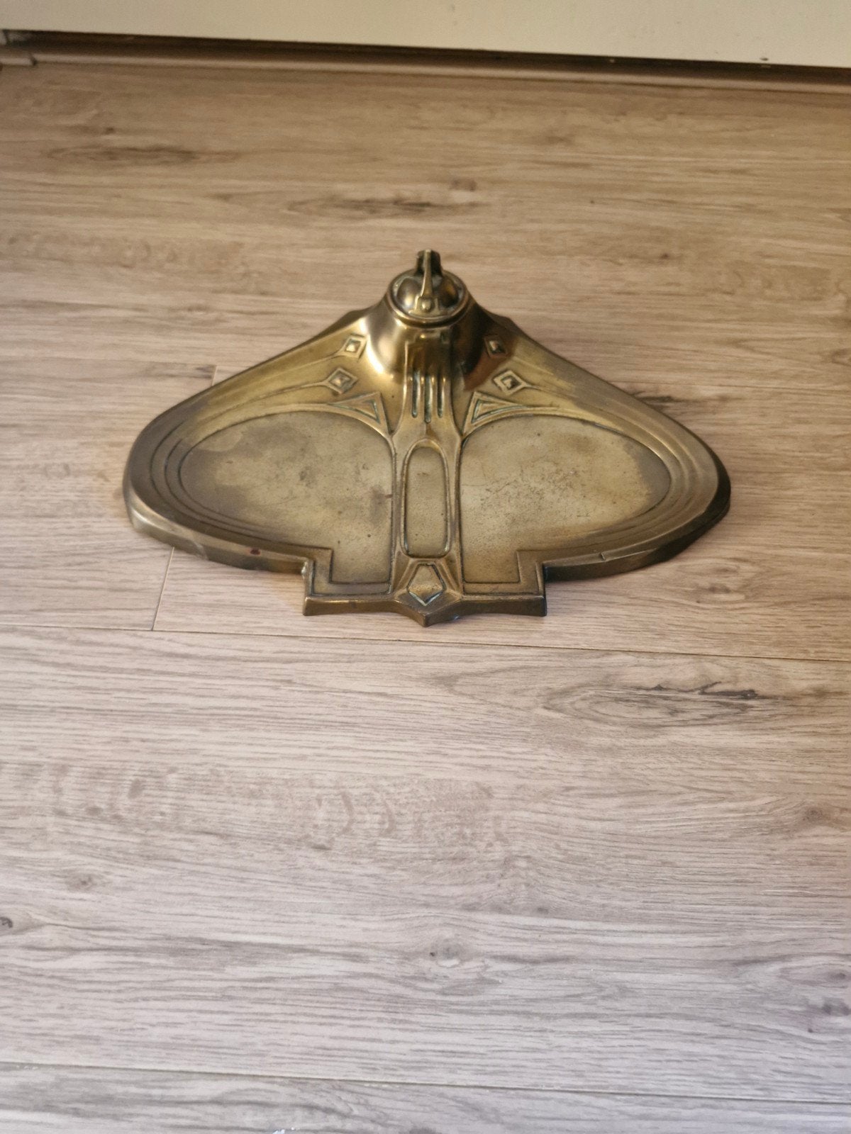 Antieke art nouveau stijl messing inktstelhouder., Ophalen of Verzenden