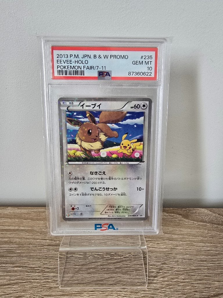 2013 Eevee-Holo Black & White Fair 7-11・PSA 10, Ophalen of Verzenden, Nieuw, Losse kaart, Foil
