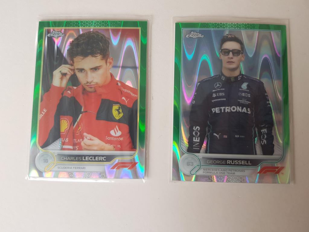Leclerc en Russel /99 Green Raywave F1 Topps, Hobby en Vrije tijd, Verzamelkaartspellen | Overige, Ophalen of Verzenden, Nieuw