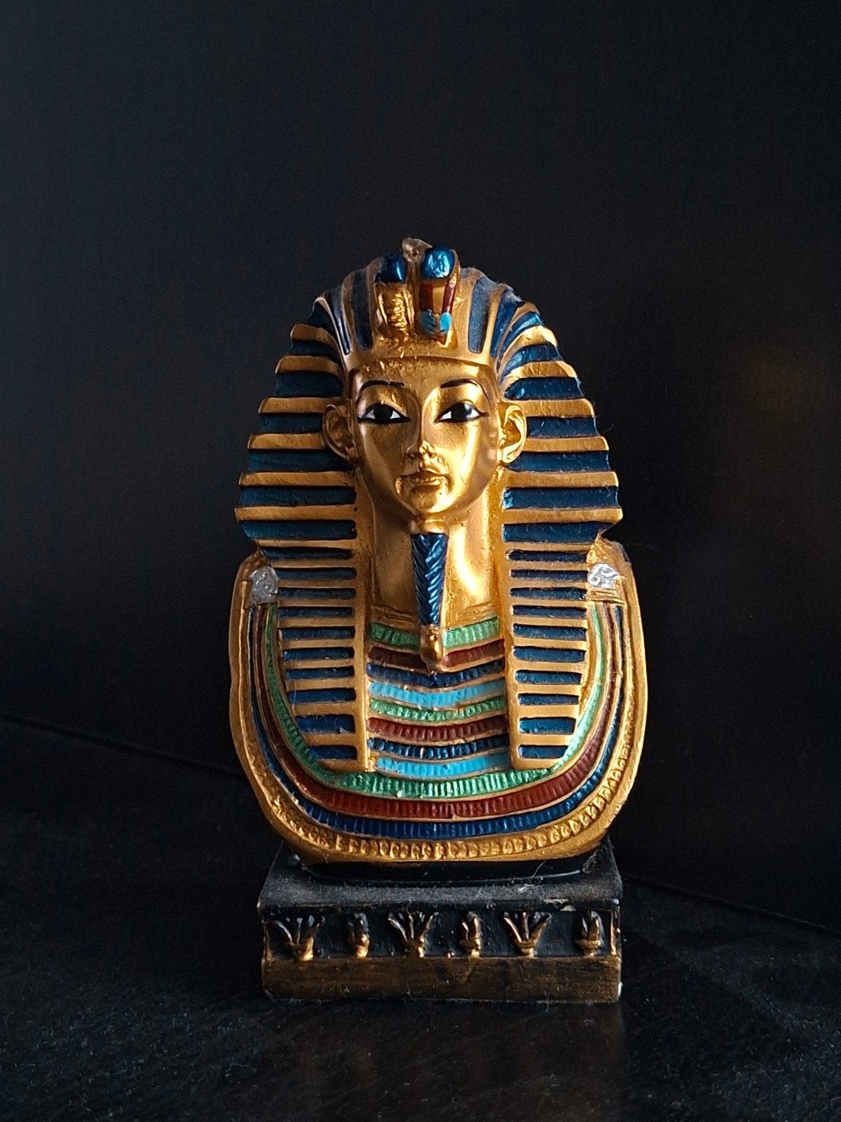 Buste Toetanchamon - Egyptische Farao, Antiek en Kunst, Ophalen, Minder dan 20 cm, Buste, Op sokkel