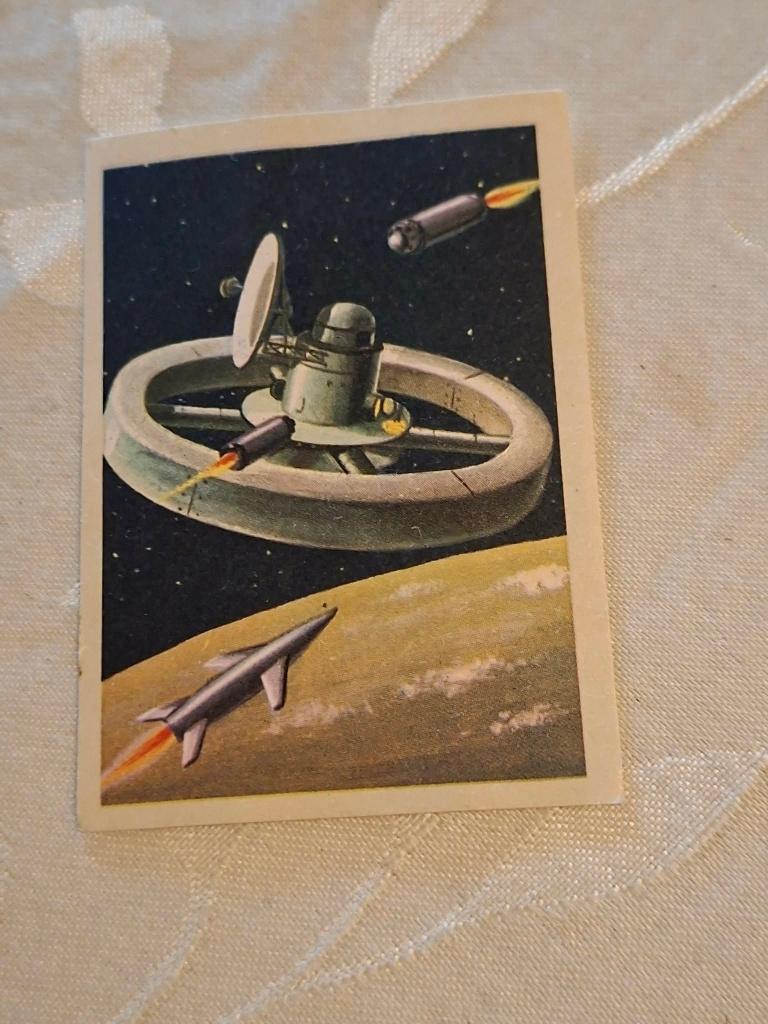 Prentje/Chromo : Het ruimtestation/Chocolade Jacques, Gebruikt, Verzenden, Voor 1940, Prent