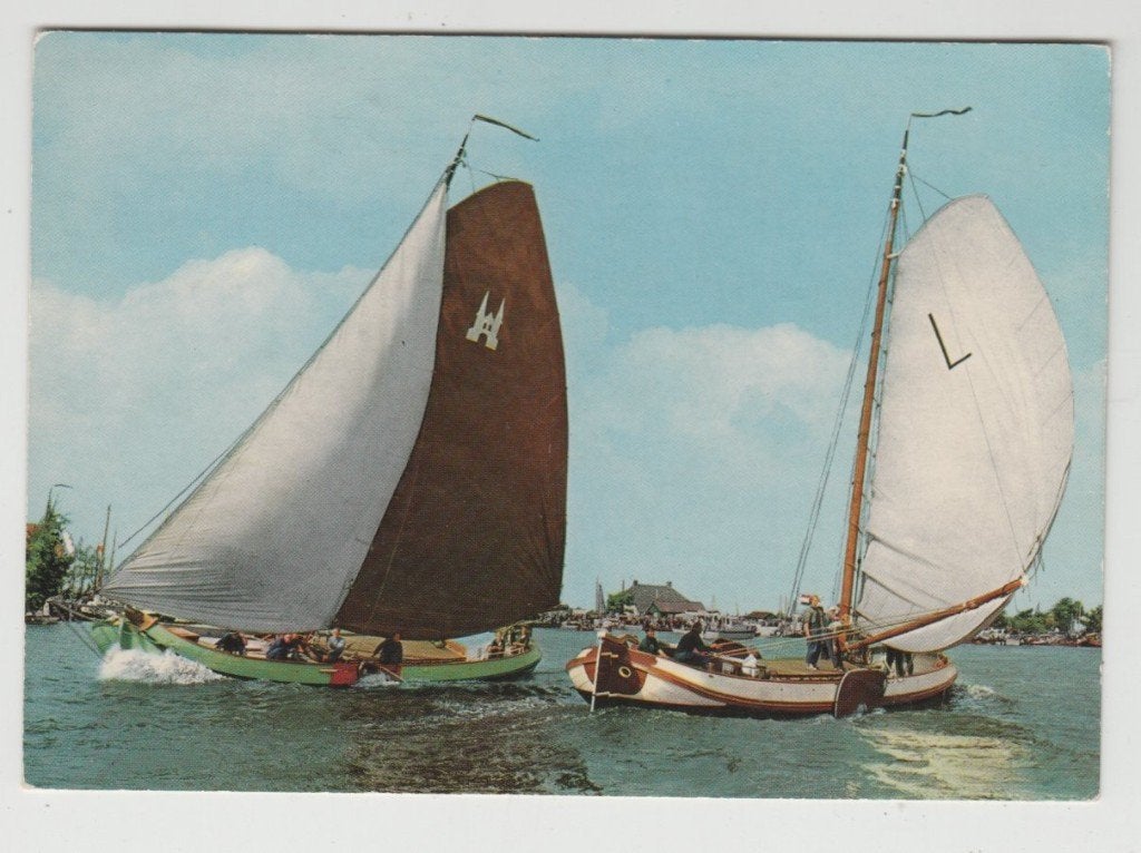 Skutsjesilen Skutsje Sneek en Lemmer ca 1975, Verzenden, 1960 tot 1980, Gelopen, Friesland