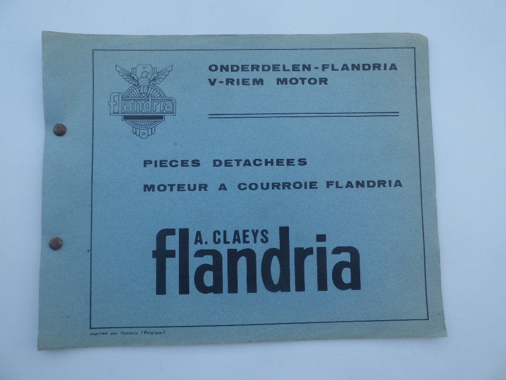 FLANDRIA ONDERDELENLIJST V-RIEM MOTOR, Ophalen of Verzenden, Gebruikt