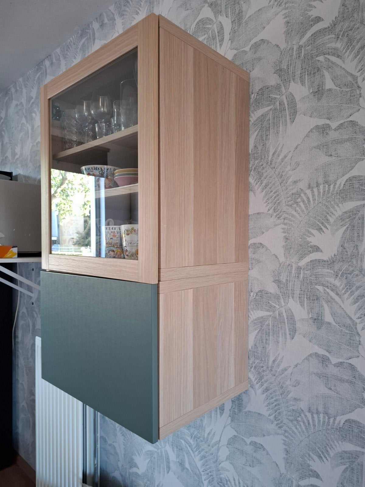 2 losse elementen kast en la Bestå, gelazuurd eikeneffect, Huis en Inrichting, Ophalen, 100 tot 150 cm, Met lade(s), 50 tot 100 cm