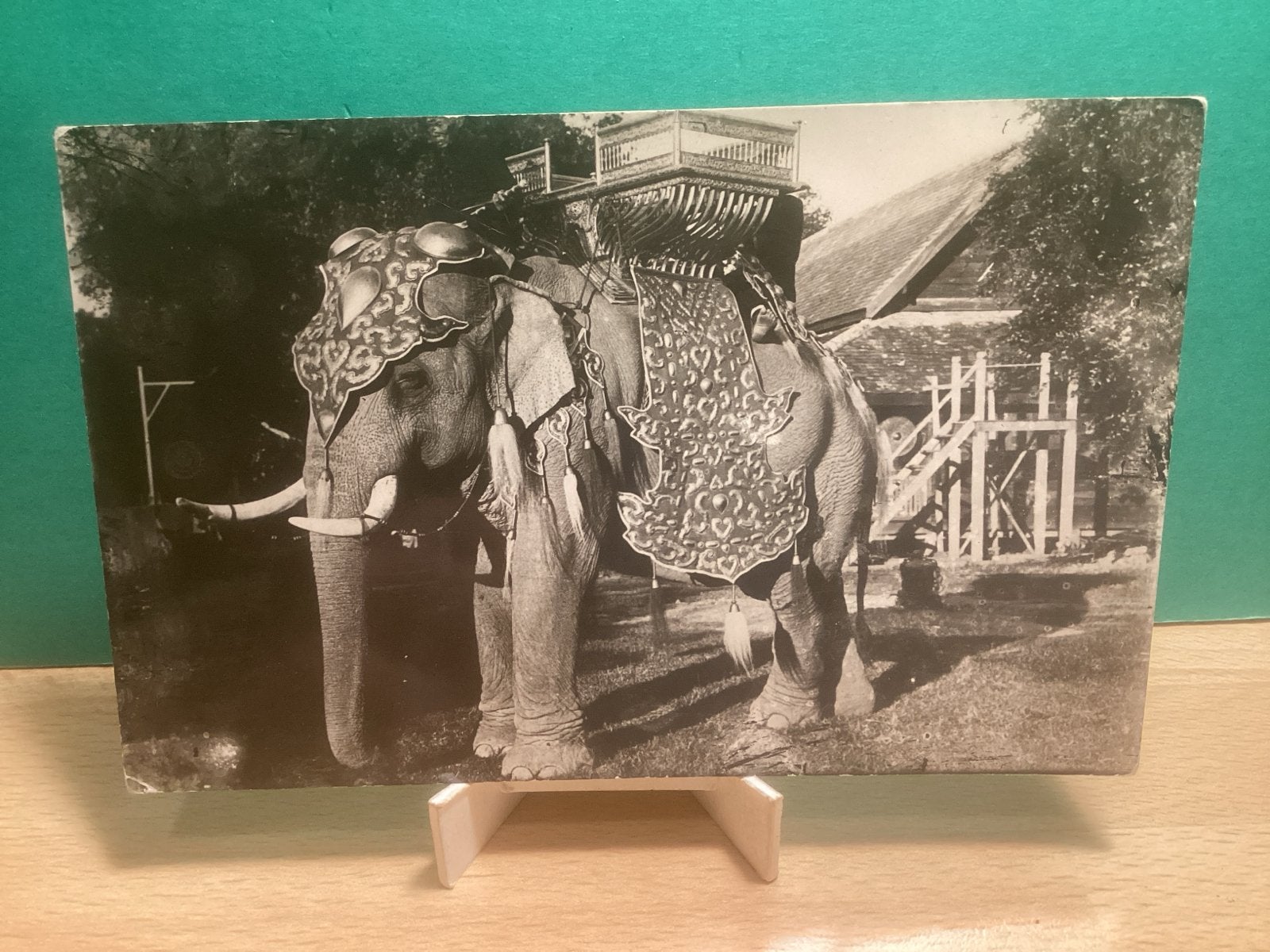 Versierde Olifant met Rijtuig.  750, Ophalen of Verzenden, Voor 1920, Gelopen, Overige thema's