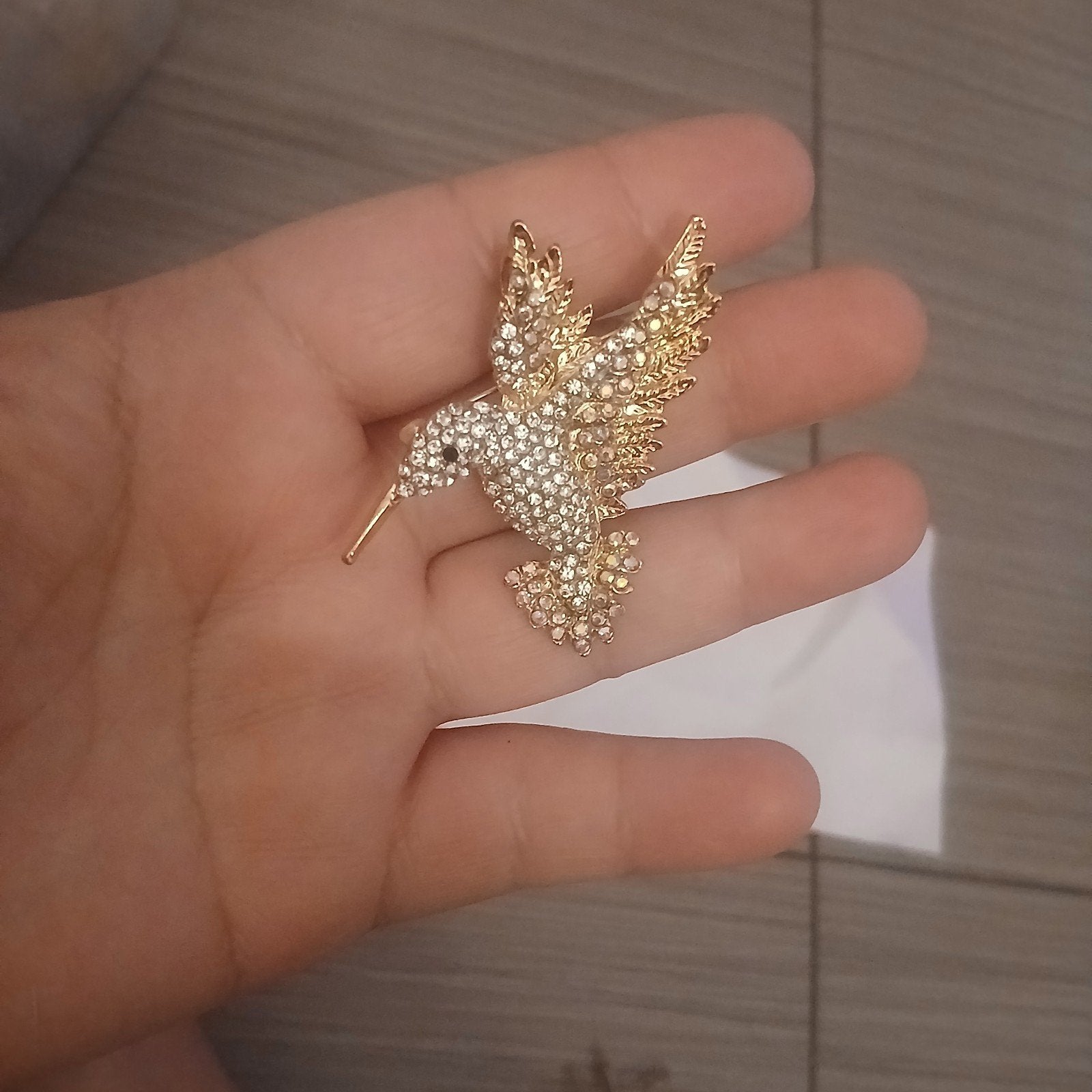 Gouden Kolibrie Broche  Gratis Verzending, Ophalen
