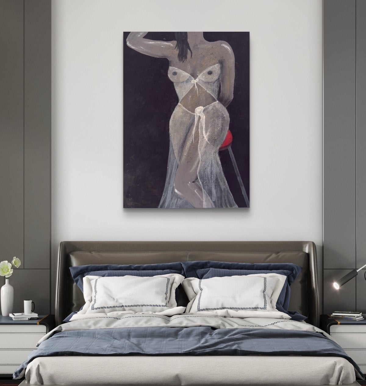 Modern sensueel schilderij vrouw  80x60, Huis en Inrichting, Ophalen, Oorspronkelijke maker, Nieuw, Schilderij