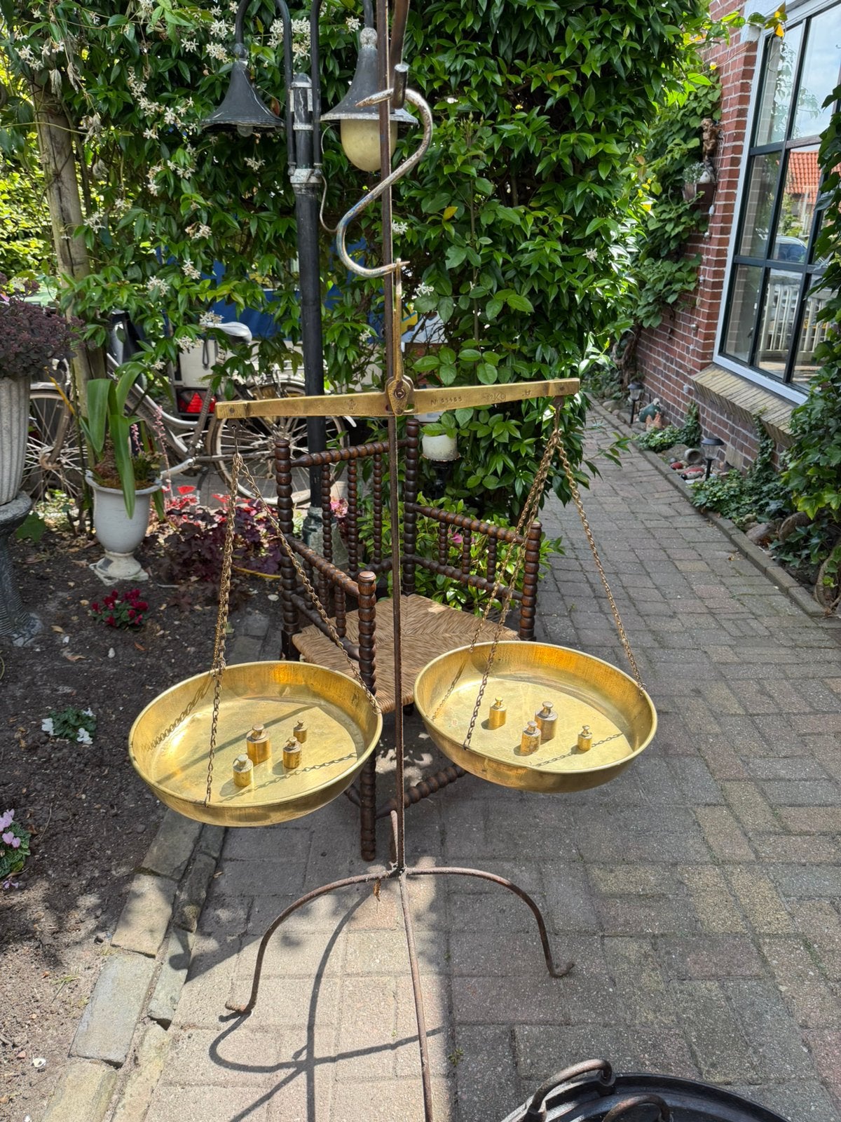 Antieke weegschaal, Tuin en Terras, Ophalen, Minder dan 30 cm, Rond, Zo goed als nieuw