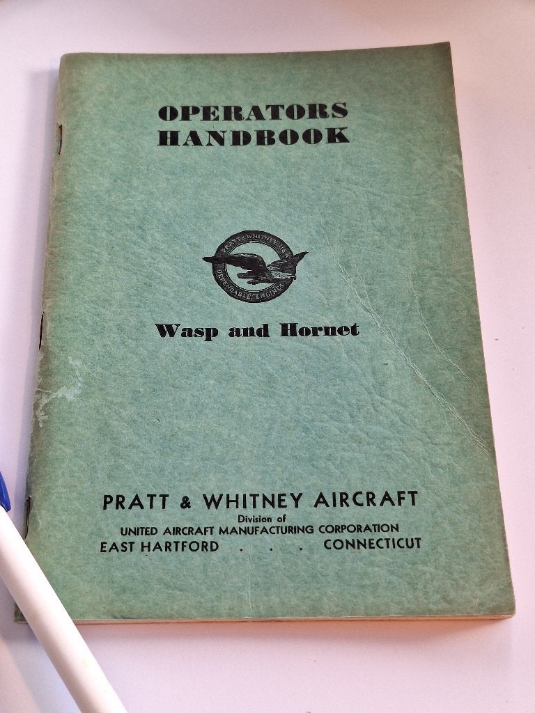 Operators Handbook Wasp and Hornet Pratt & Whitney Aircraft, Ophalen of Verzenden, Voor 1940, Luchtmacht, Gelezen