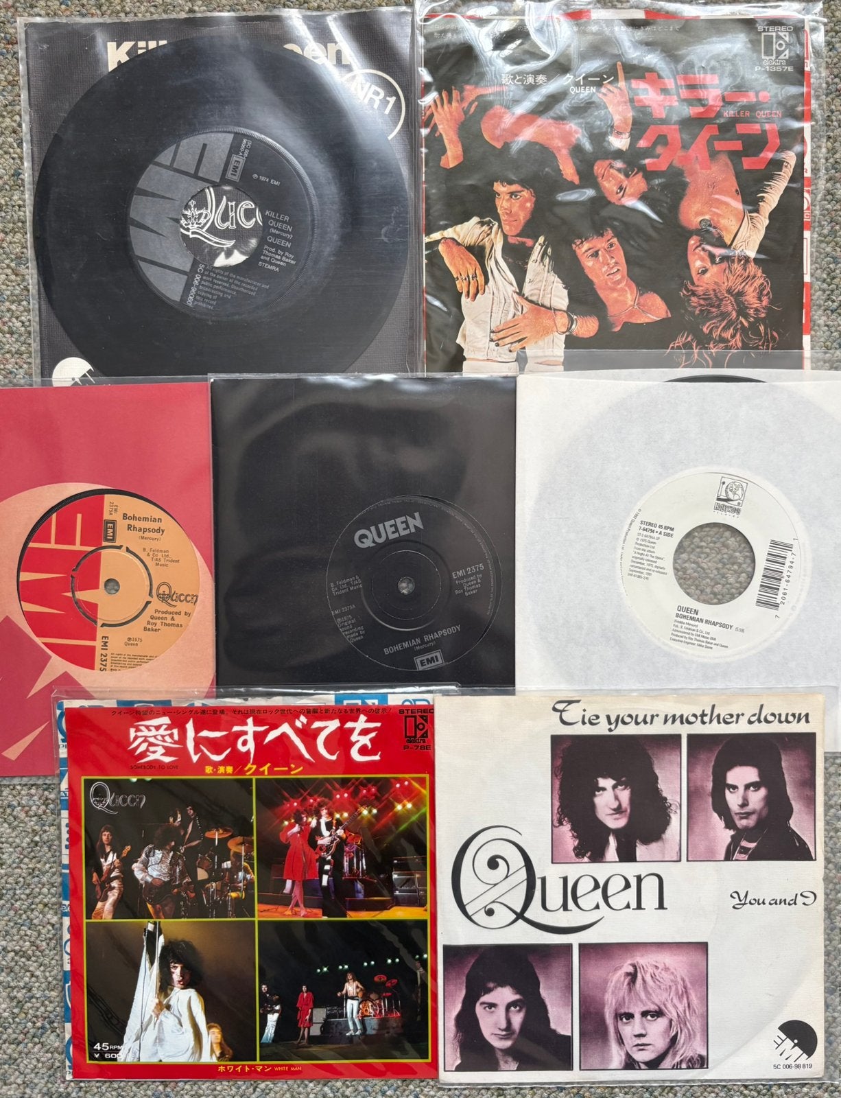 Queen 7 singles 7", Cd's en Dvd's, Vinyl Singles, Gebruikt, 7 inch, Single, Ophalen of Verzenden