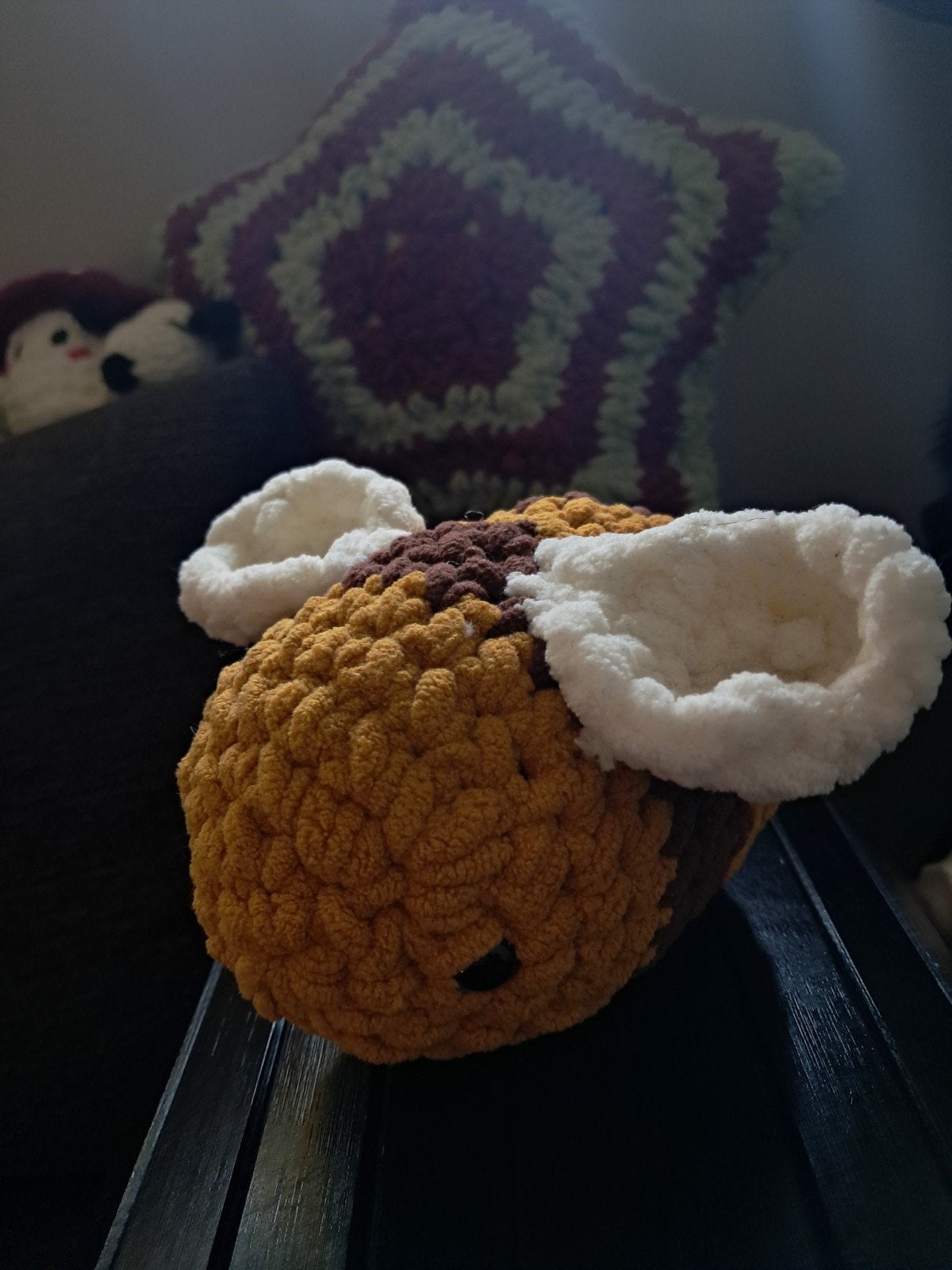 Schattige handgemaakte gehaakte bij knuffel, Overige typen, Nieuw, Ophalen of Verzenden, Geel