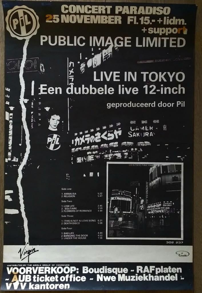 Public Image Limited - Live in Tokyo (Concert Paradiso), Ophalen of Verzenden, 1980 - 1989, Gebruikt