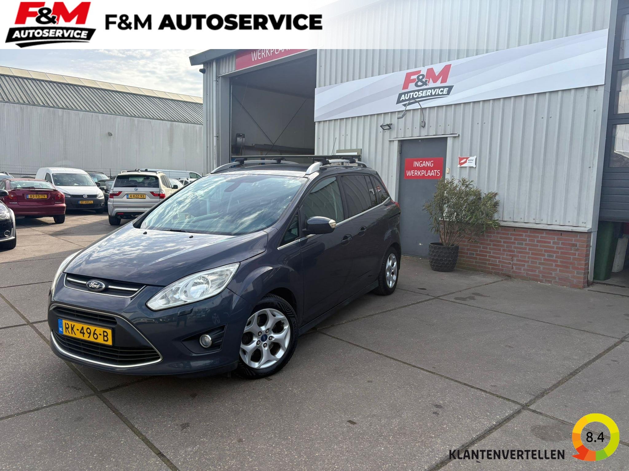 Ford Grand C-Max 1.6 Titanium 7p. Clima, pdc achter, distrib, Auto's, Voorwielaandrijving, Stof, 750 kg, 4 cilinders