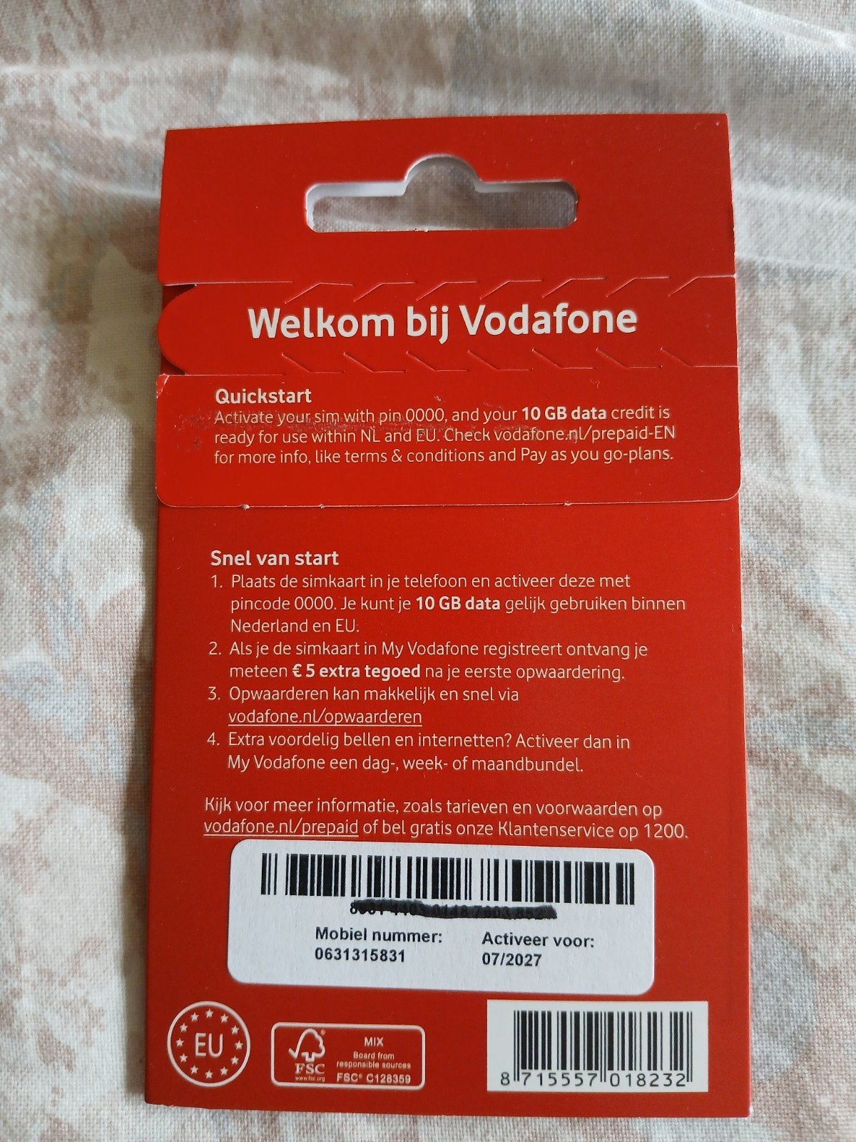 MOOI NUMMER 06-31-31-58-31, Ophalen of Verzenden, Nieuw, Vodafone, Simkaart