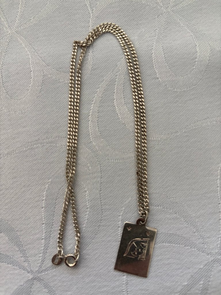 Zilveren ketting sterrenbeeld boogschutter., Met hanger, Ophalen of Verzenden, Zo goed als nieuw, Zilver
