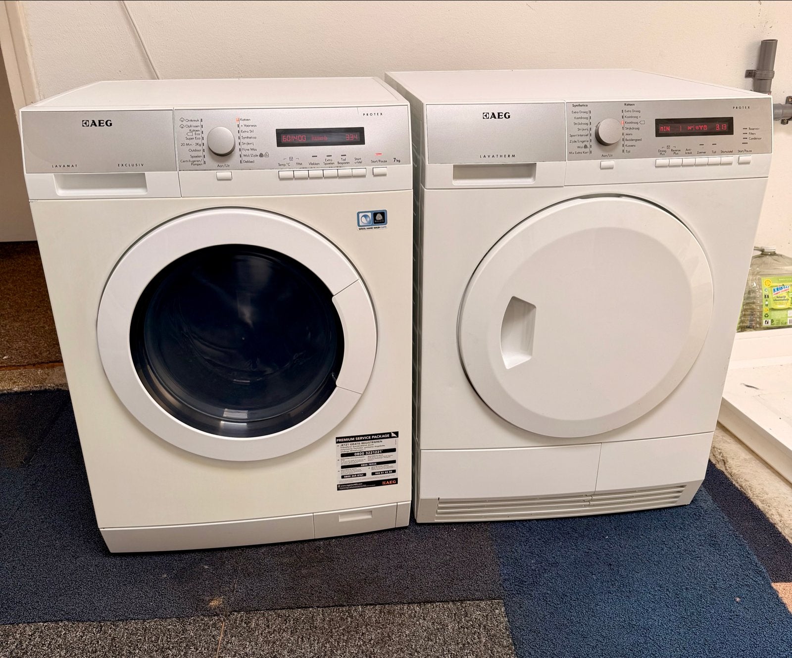 AEG Lavamat wasmachine en Lavatherm Warmtepomp droger set, Gebruikt, Www.aeg.com, Ophalen of Verzenden, Nederland