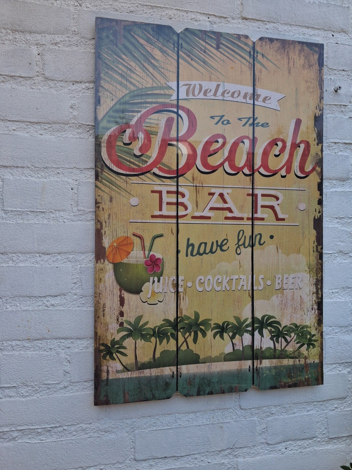 Wandbord welcome to the beachbar, Ophalen, Nieuw