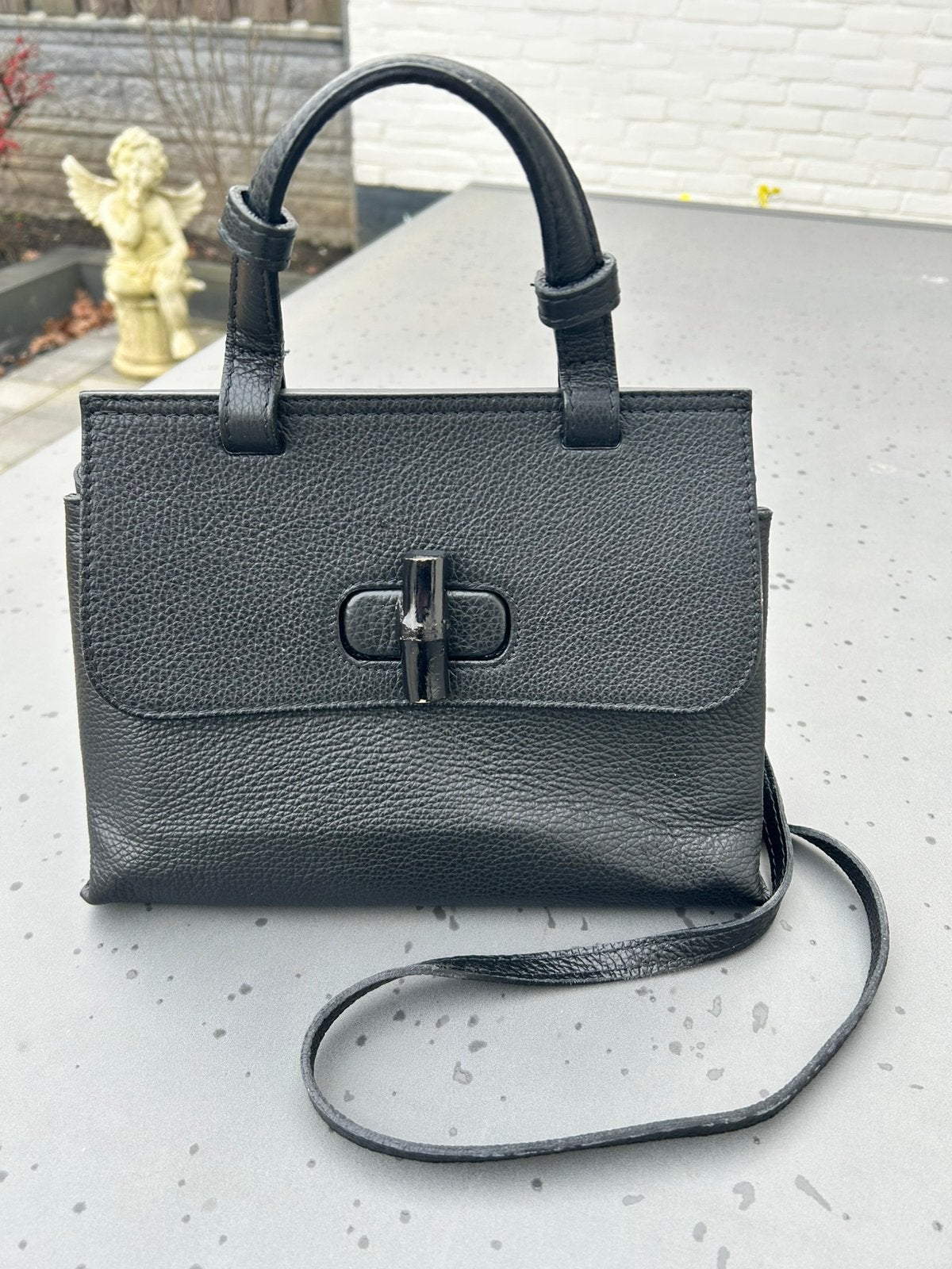 Elegante leren handtas- Borse in Pelle-Italiaans Design., Sieraden, Tassen en Uiterlijk, Tassen | Damestassen, Ophalen of Verzenden