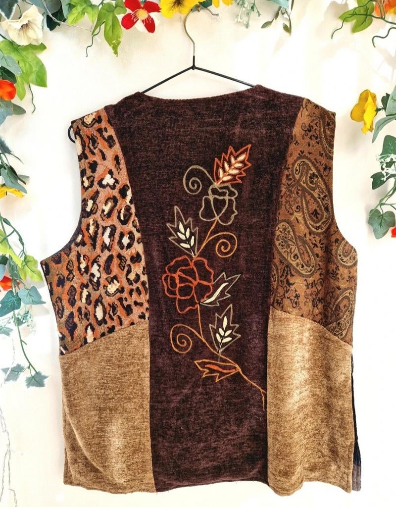 Prachtig uniek vintage geborduurd oranje gilet, Kleding | Dames, Ophalen of Verzenden, Zo goed als nieuw, Maat 42/44 (L), Oranje
