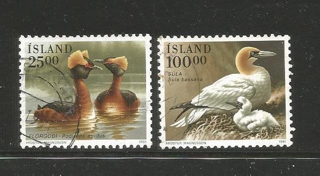 IJsland Mi. 738/739 - Futen en Jan-van-genten, Ophalen of Verzenden, IJsland, Gestempeld