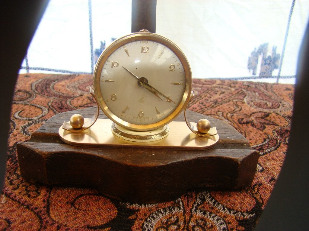 Vintage Tafelklokje -   ( JAZ, Gebruikt, Analoog, Ophalen of Verzenden, Tafelklok