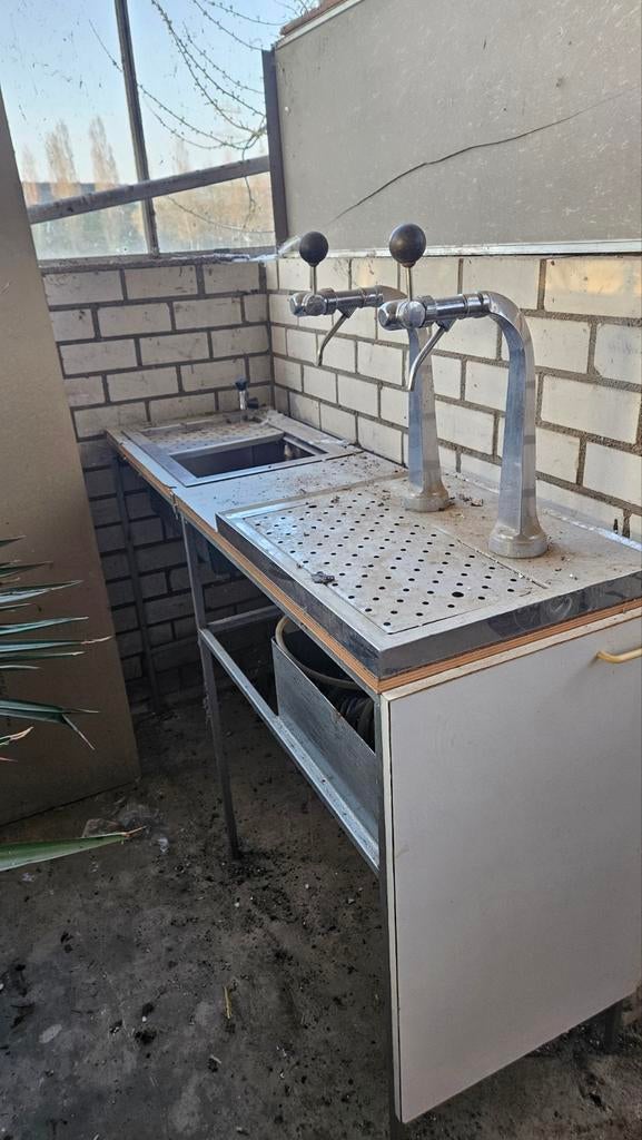 Biertap installatie met spoelbak en koeling, Witgoed en Apparatuur, Thuistaps, Ophalen, Gebruikt, Overige merken