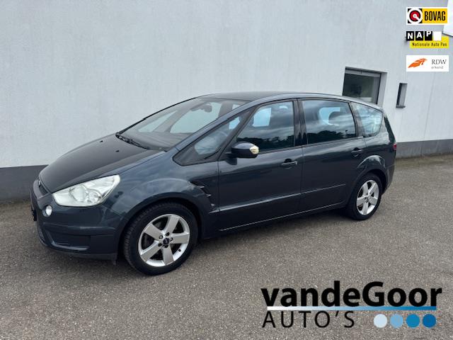 Ford S-Max 2.0-16V '08, airco, cruise controle, trekhaak, ni, Voorwielaandrijving, Stof, Gebruikt, Zwart