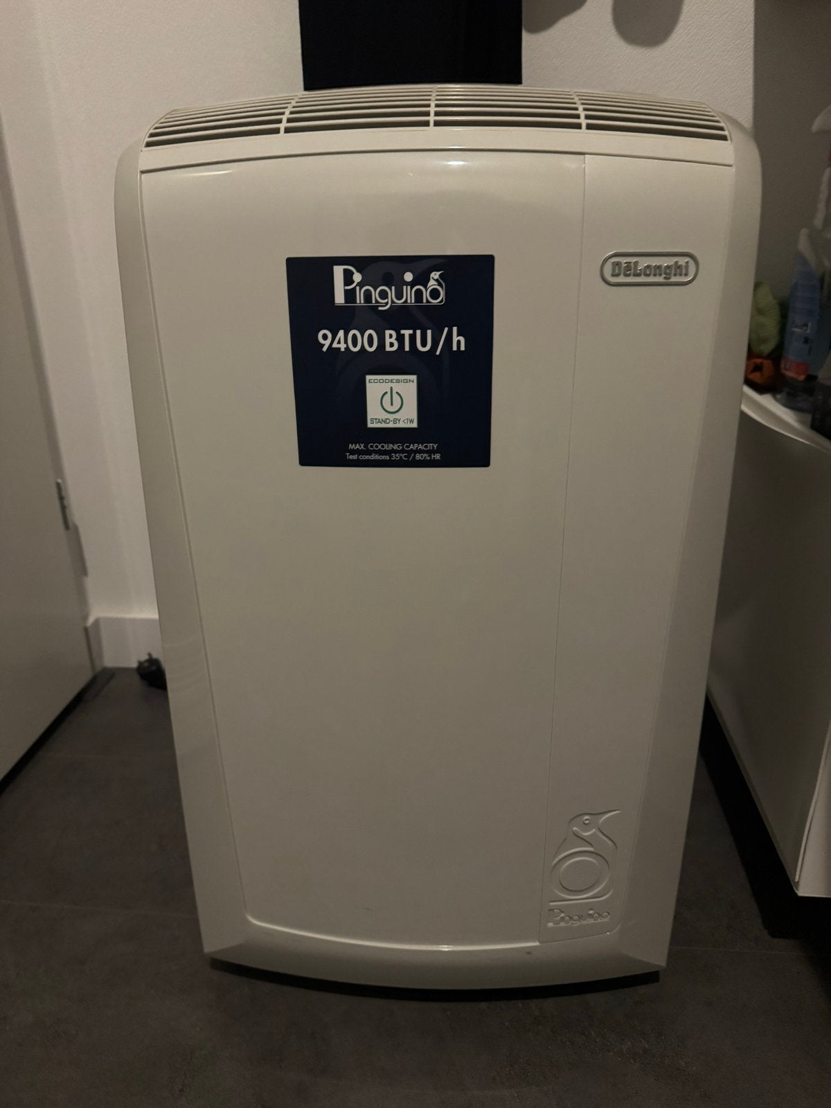 De'Longhi Pinguino Mobiele Airco 9400 BTU/u, Witgoed en Apparatuur, Minder dan 60 m³, Ophalen of Verzenden, Zo goed als nieuw
