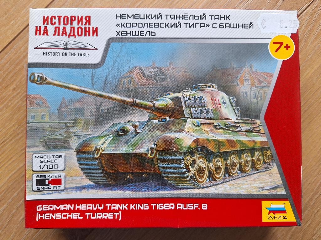 1:100 1/100 Zvezda German Heavy Tank King Tiger Ausf.B, Overige merken, Nieuw, Ophalen of Verzenden, Tank