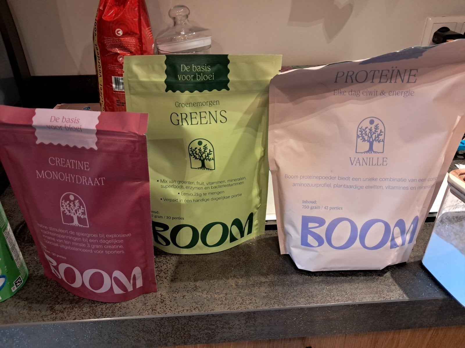 Boom Nutrition Supplementen: Proteïne, Creatine, Greens, Ophalen, Nieuw, Poeder of Drank