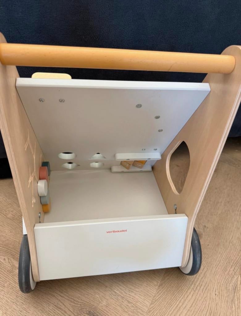 Vertbaudet Houten Loopwagen met Activiteiten, Ophalen of Verzenden, Zo goed als nieuw, Overige typen, Met wieltjes