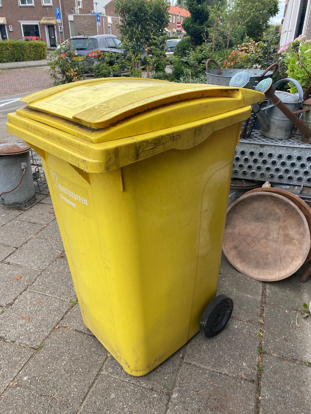 Kunststof rolcontainer geel AFVALCONTAINER, Ophalen, Kunststof, Gebruikt, 40 liter of meer