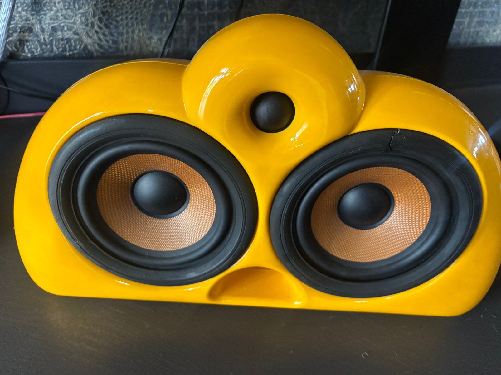 Scandyna Cinepod Mk2 Center Speaker - Geel, Gebruikt, 120 watt of meer, Center speaker, Ophalen