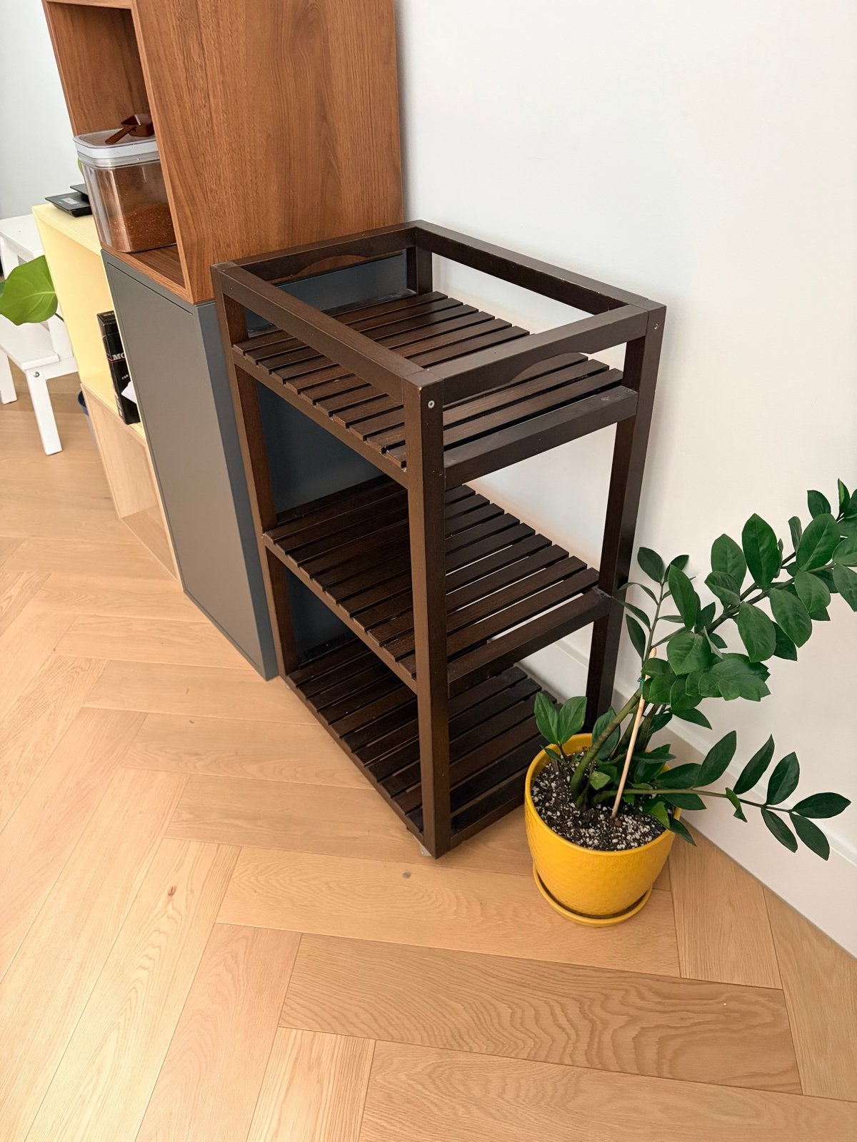 Ikea Ragrund Trolley - Bamboe Badkamerrek op wielen, Ophalen, Gebruikt