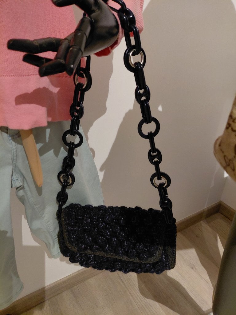 missoni prachtige wollen handtas donkerblauw, Ophalen of Verzenden, Zo goed als nieuw, Blauw, Handtas